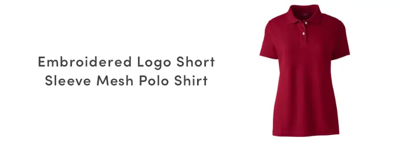 Embroidered logo short sleeve mesh polo shirt